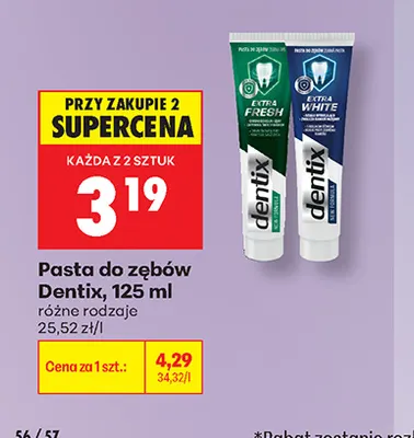 Pasta do zębów Dentix Extra Fresh promocja w Biedronka