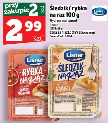 Śledziк/ rybka na raz 100g promocja w TOPAZ
