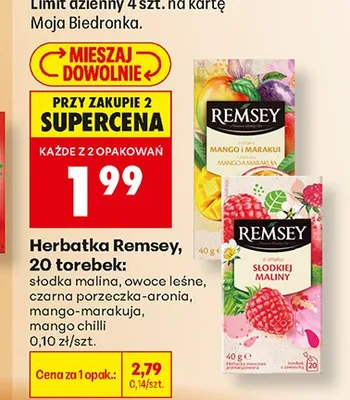 Herbatka Remsey mango chilli promocja w Biedronka
