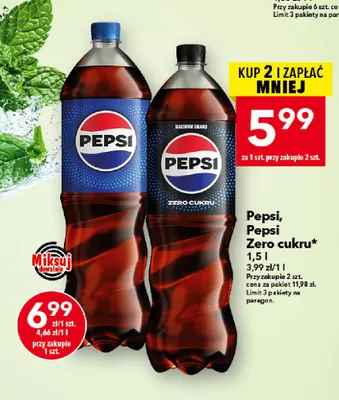 Napój gazowany Pepsi Zero cukru promocja w LEWIATAN