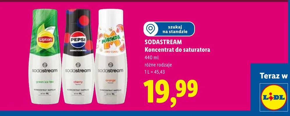 Koncentrat do saturatora SodaStream Lipton green ice tea promocja w Lidl
