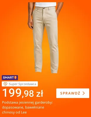 Dopasowane bawełniane chinosy Lee promocja w Allegro