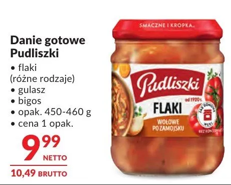 Danie gotowe Pudliszki flaki różne rodzaje promocja w Makro