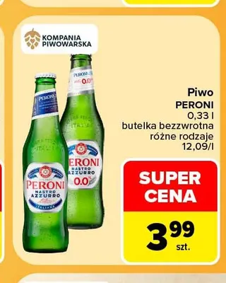 Piwo bezalkoholowe Peroni Nastro Azzurro promocja w Carrefour