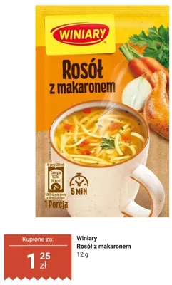 Zupa rosół z makaronem Winiary promocja w Dino