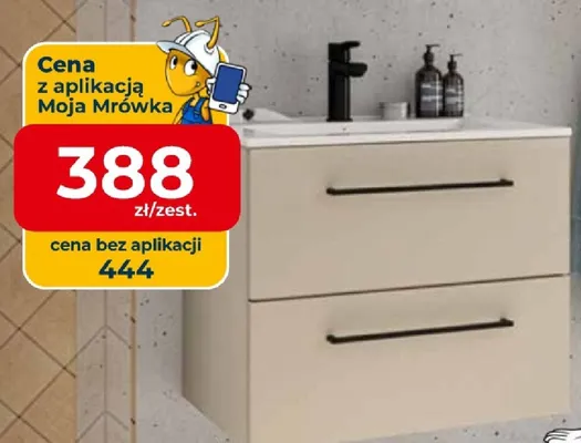 Szafka z umywalką Pinia szer. 60 cm kolor kaszmirowy promocja w PSB Mrówka