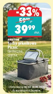 Torba piknikowa Picnic termiczna, czarna promocja w Biedronka Home