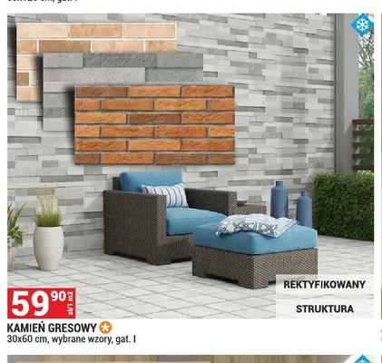 Kamień gresowy 30x60 cm gat. I promocja w Merkury Market