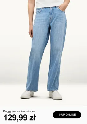 Spodnie jeansowe Baggy jeans - średni stan promocja w C&A