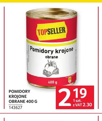 Pomidory krojone obrane Topseller promocja w Selgros