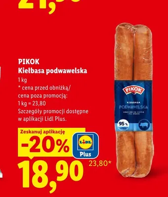 Kiełbasa podwawelska Pikok promocja w Lidl
