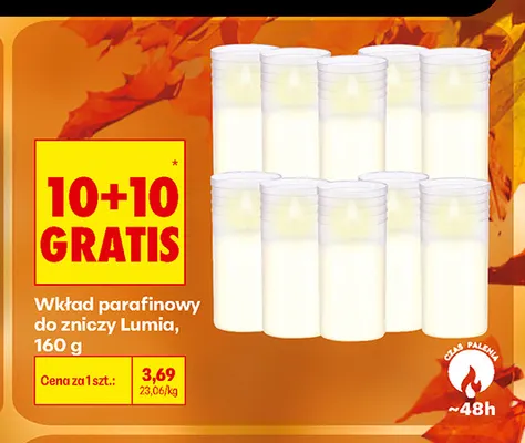 Wkład parafinowy do zniczy Lumia promocja w Biedronka