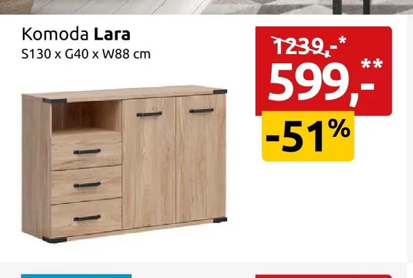 Komoda Lara promocja w Black Red White