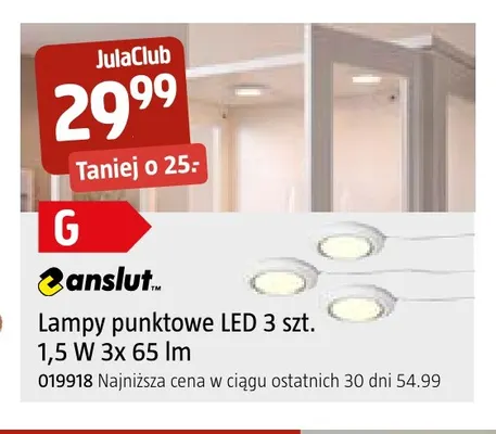 Lampy punktowe LED 3 szt. Anslut promocja w Jula