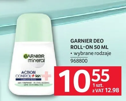 Dezodorant roll-on Garnier Mineral Action Control promocja w Selgros