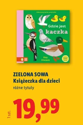 Książeczka dla dzieci Zielona Sowa promocja
