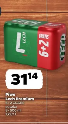 Piwo Lech Premium 8-pak 500ml promocja w Netto