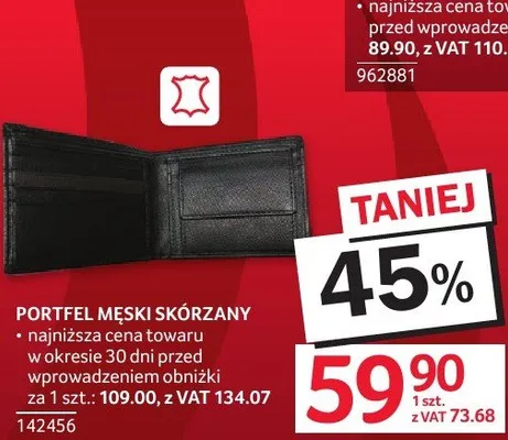 Portfel męski skórzany promocja w Selgros