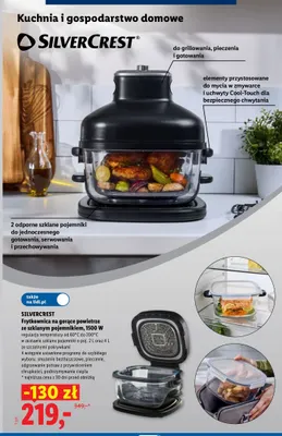 Frytkownica na gorące powietrze ze szklanym pojemnikiem Silvercrest promocja w Lidl