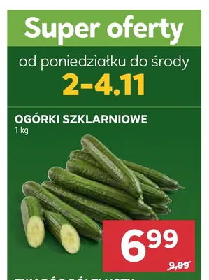 Ogórki szklarniowe promocja w Stokrotka