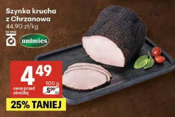 Szynka krucha z Chrzanowa Unimies promocja w Delikatesy Centrum