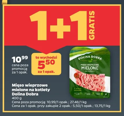 Mięso wieprzowe mielone na kotlety Dolina Dobra promocja w Netto