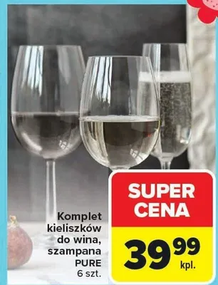 Komplet kieliszków do wina, szampana promocja w Carrefour Market