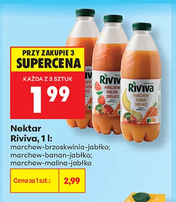 Nektar Riviva marchew-malina-jabłko promocja w Biedronka
