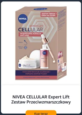Zestaw przeciwzmarszczkowy Nivea Cellular Expert Lift serum + krem na dzień promocja w Amazon