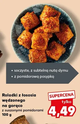 Roladki z łososia wędzonego na gorąco z suszonymi pomidorami promocja w Kaufland
