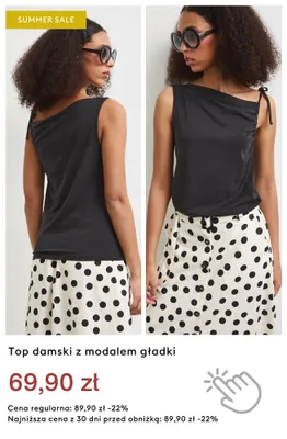Top damski z modalem gładki promocja w Medicine