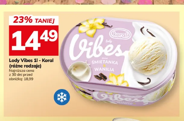 Lody Vibes śmietanka wanilia Koral promocja w Hitpol