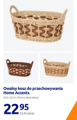 Owalny kosz do przechowywania Home Accents 33,5x22,5x18 cm promocja w Action