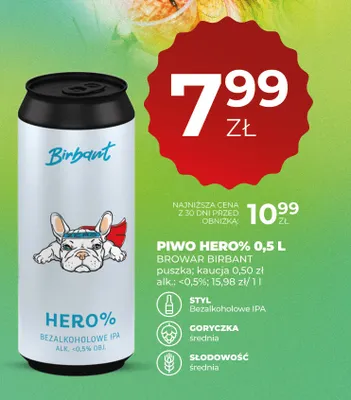 Piwo bezalkoholowe Hero Birbant promocja w Duży Ben