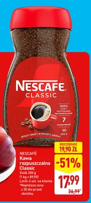 Kawa rozpuszczalna Nescafé Classic promocja w Aldi