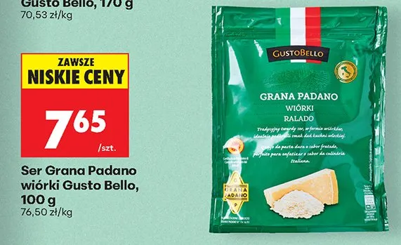 Ser Grana Padano wiórki promocja w Biedronka