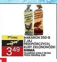 Makaron z jaj przepiórczych kury zielononóżki Sigma promocja w Wafelek