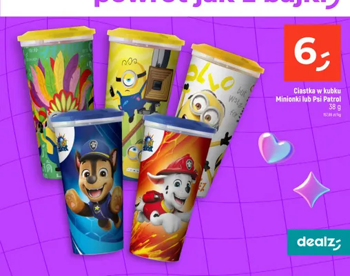 Ciastka w kubku Minionki promocja w Dealz
