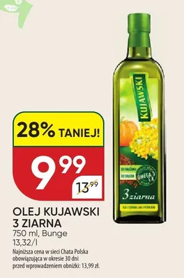 Olej kujawski 3 ziarna promocja w Chata Polska
