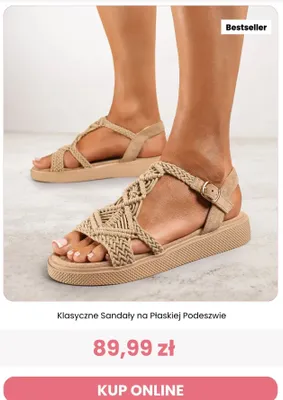 Sandały damskie Klasyczne Sandały na Płaskiej Podeszwie Renee promocja w Renee