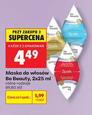 Maska do włosów Be Beauty 2-pak 25ml promocja w Biedronka