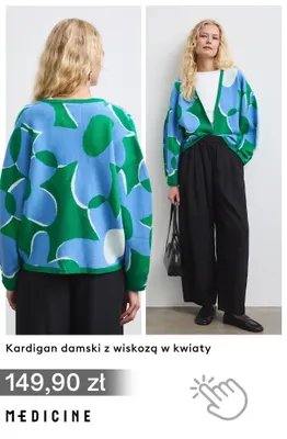 Kardigan damski z wiskozą w kwiaty Medicine promocja w Medicine