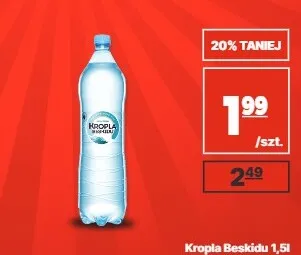 Woda niegazowana Kropla Beskidu promocja w API Market