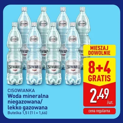 Woda mineralna lekko gazowana Cisowianka promocja w Aldi