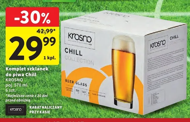 Komplet szklanek do piwa Krosno Chill Collection promocja w Intermarche