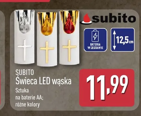 Świeca LED wąska Subito promocja w Aldi