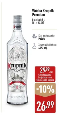 Wódka Krupnik Premium promocja w Aldi