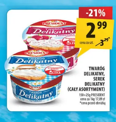 Twaróg Delikatny naturalny Président promocja w Arhelan
