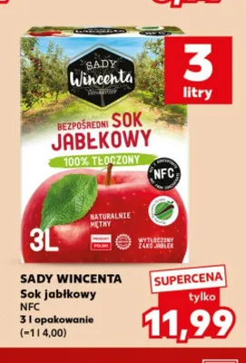 Sok jabłkowy NFC Sady Wincenta promocja w Kaufland