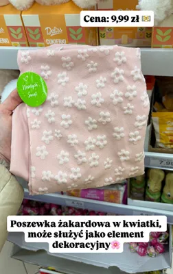 Poszewka żakardowa w kwiatki promocja w Dino